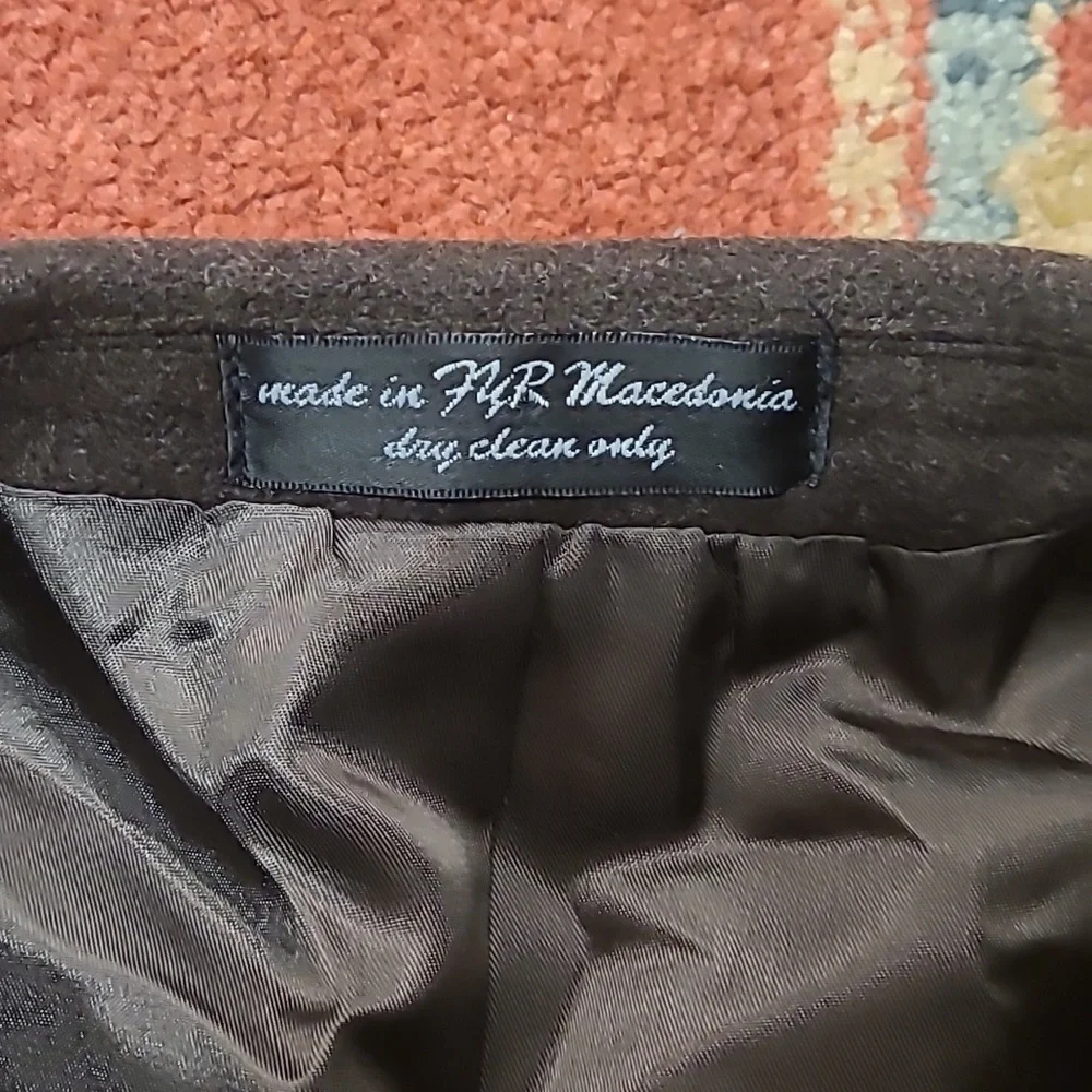 VTG CHOCOLATE BROWN CASHMERE WOVEN IN ITALY SPORT COAT BLAZER - Picture 8 of 11